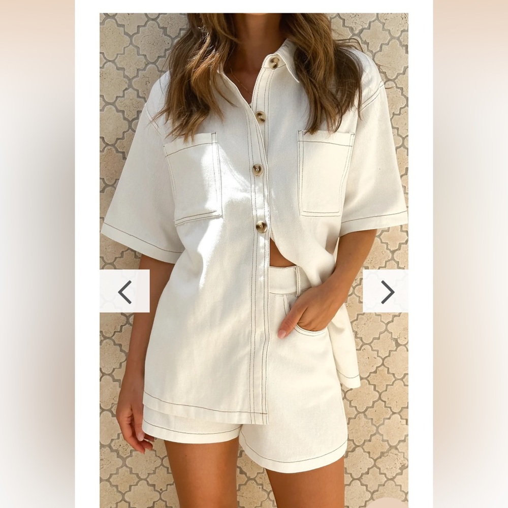 Billy J Boutique Olivia Shirt and Shorts Set - White